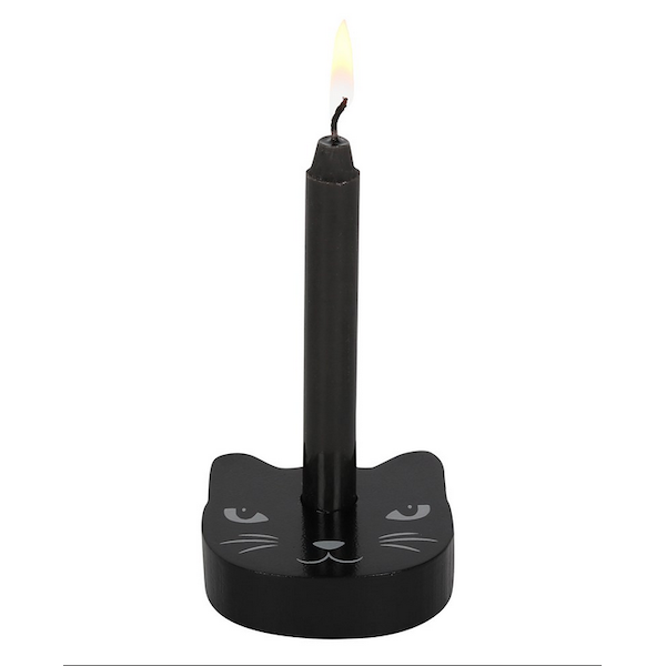Candle Holder Black Cat Design